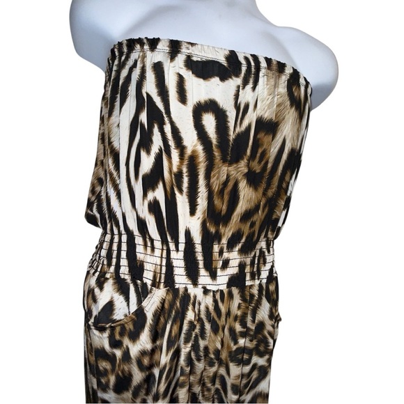 Vintage Drama Gold Strapless Leopard Jumper Romper USA Made Y2K  Bimbo Mob Wife - Picture 9 of 15